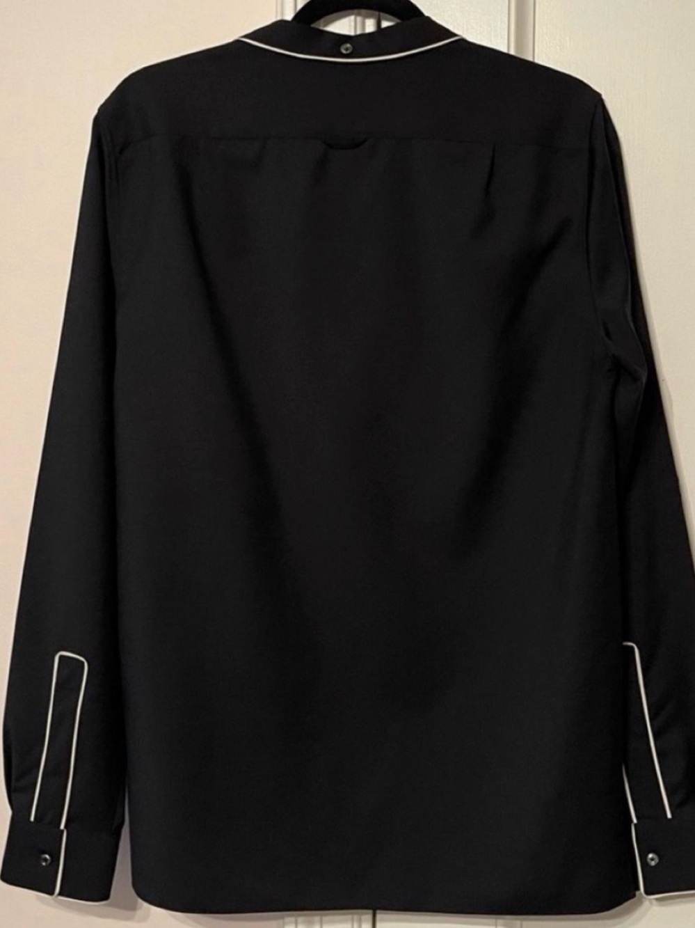 Valentino Black Shirt with White Piping - Picture 2 of 7